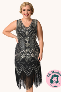 1920´er festkjole - Miss Adele, sølv